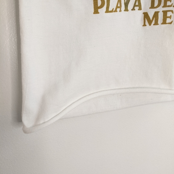 Vintage 90s Fish Folk Art Playa Del Carmen Mexico Cropped Tee - Picture 7 of 10